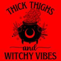 Thick Thighs And Witchy Vibes Halloween Cute Gift Santa Hat thumb 1