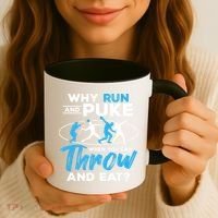 Throwing Track And Field Why Run And Puke Thrower Coffee Mug thumb 3