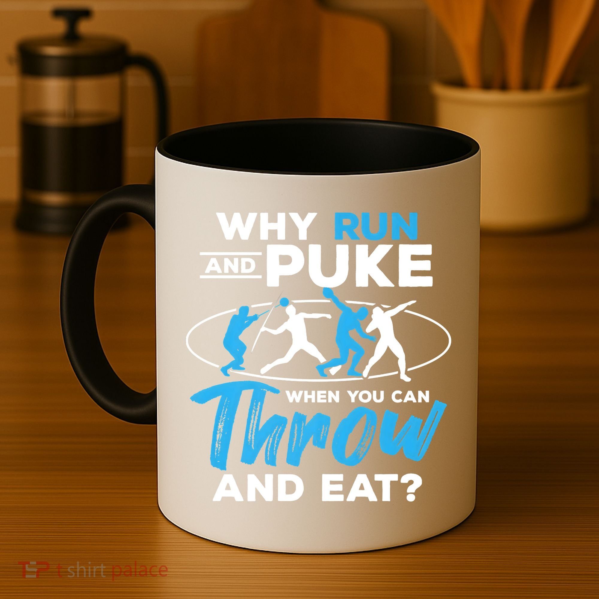 Throwing Track And Field Why Run And Puke Thrower Coffee Mug