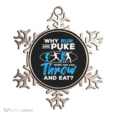 Throwing Track And Field Why Run And Puke Thrower Ornament