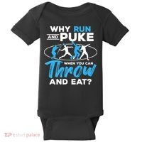 Throwing Track And Field Why Run And Puke Thrower Baby Bodysuit thumb 0
