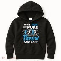 Throwing Track And Field Why Run And Puke Thrower Kids Hoodie thumb 0