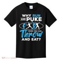 Throwing Track And Field Why Run And Puke Thrower Kids T-Shirt thumb 0