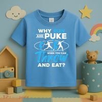 Throwing Track And Field Why Run And Puke Thrower Toddler T-Shirt thumb 3