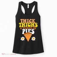 Thick Thighs And Pumpkin Pies Cute Thanksgiving Women's Tank Top thumb 0