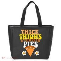 Thick Thighs And Pumpkin Pies Cute Thanksgiving Tote Bag thumb 0