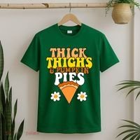 Thick Thighs And Pumpkin Pies Cute Thanksgiving T-Shirt thumb 2