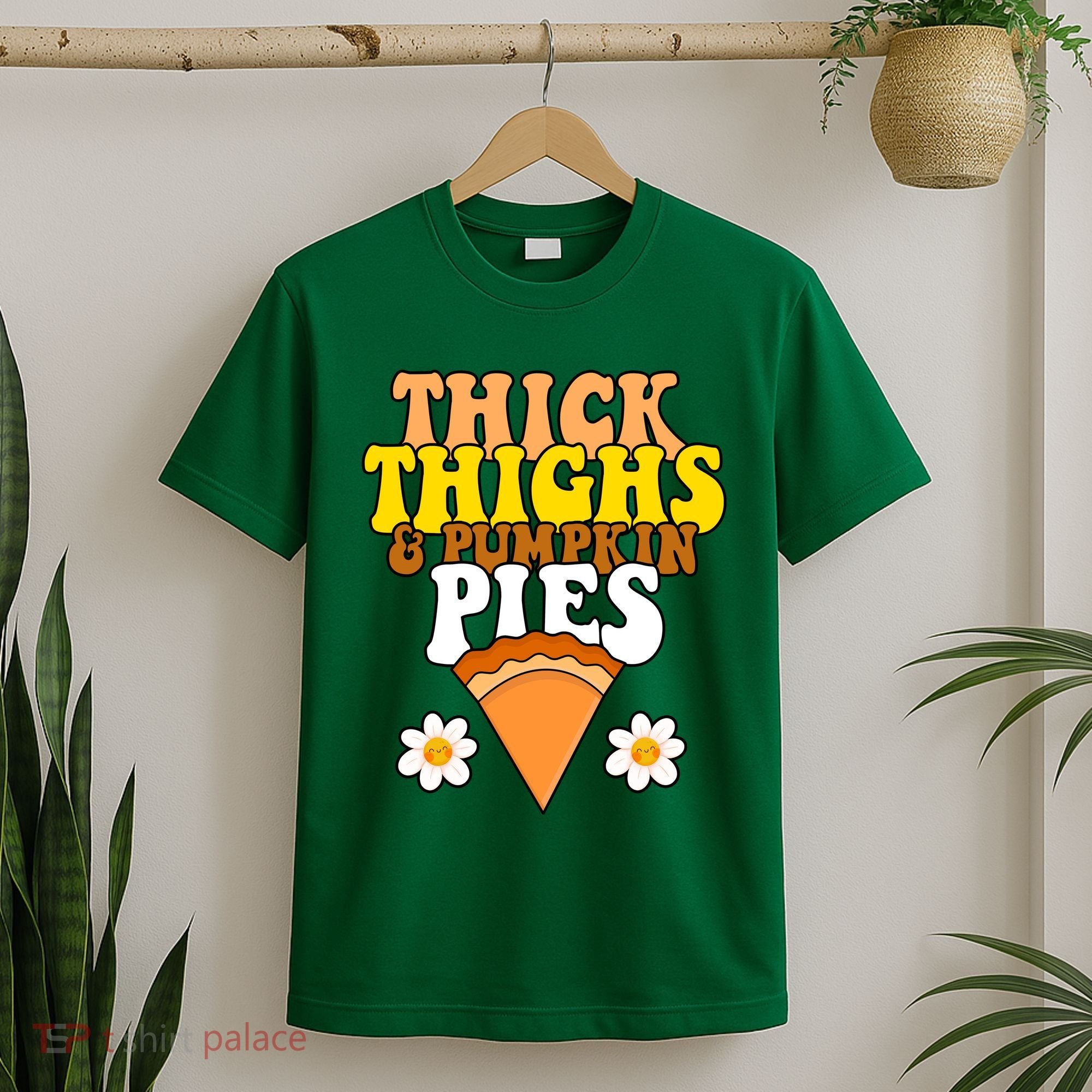 Thick Thighs And Pumpkin Pies Cute Thanksgiving T-Shirt