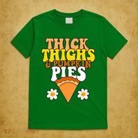 Thick Thighs And Pumpkin Pies Cute Thanksgiving T-Shirt thumb 5