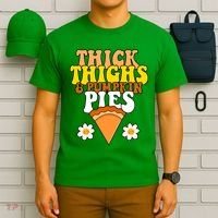 Thick Thighs And Pumpkin Pies Cute Thanksgiving T-Shirt thumb 6