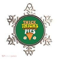 Thick Thighs And Pumpkin Pies Cute Thanksgiving Ornament thumb 0