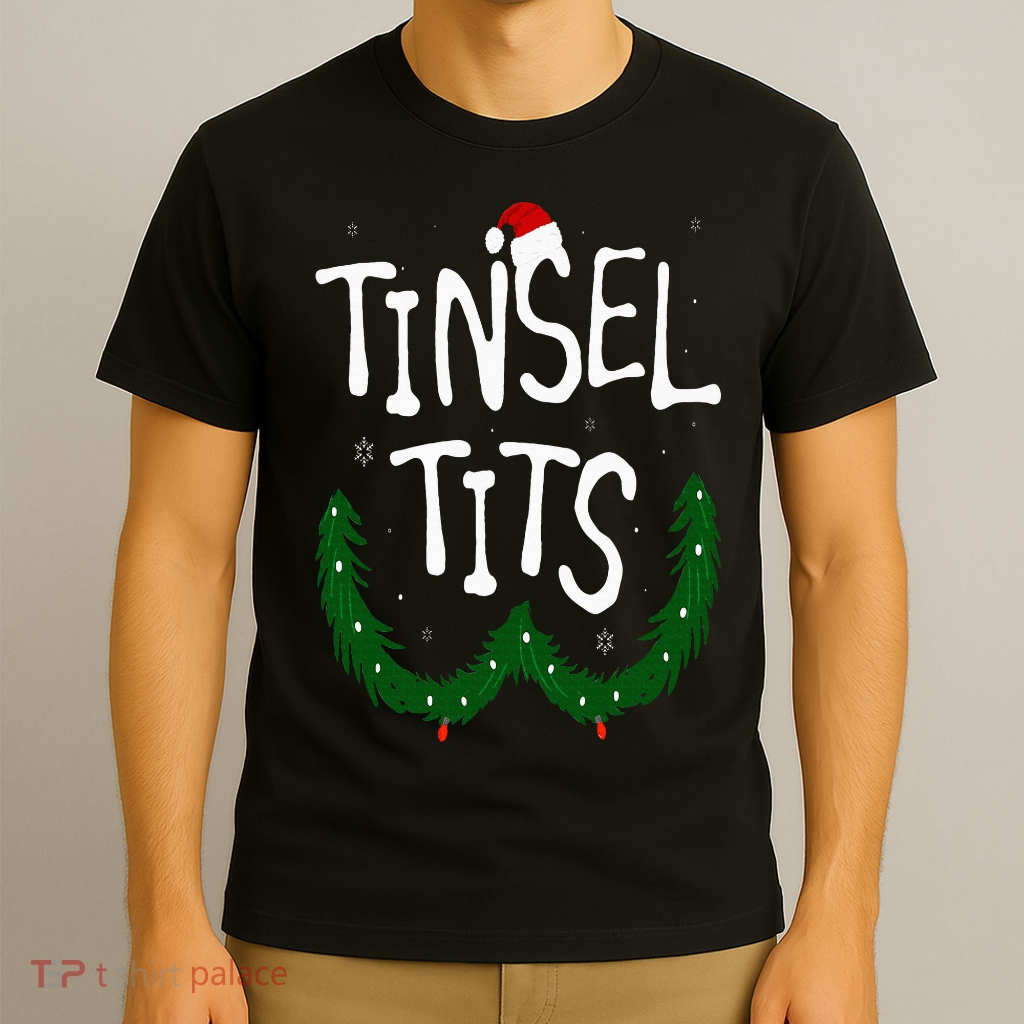Tinsel Tits And Jingle Balls Funny Matching Christmas Couple T-Shirt