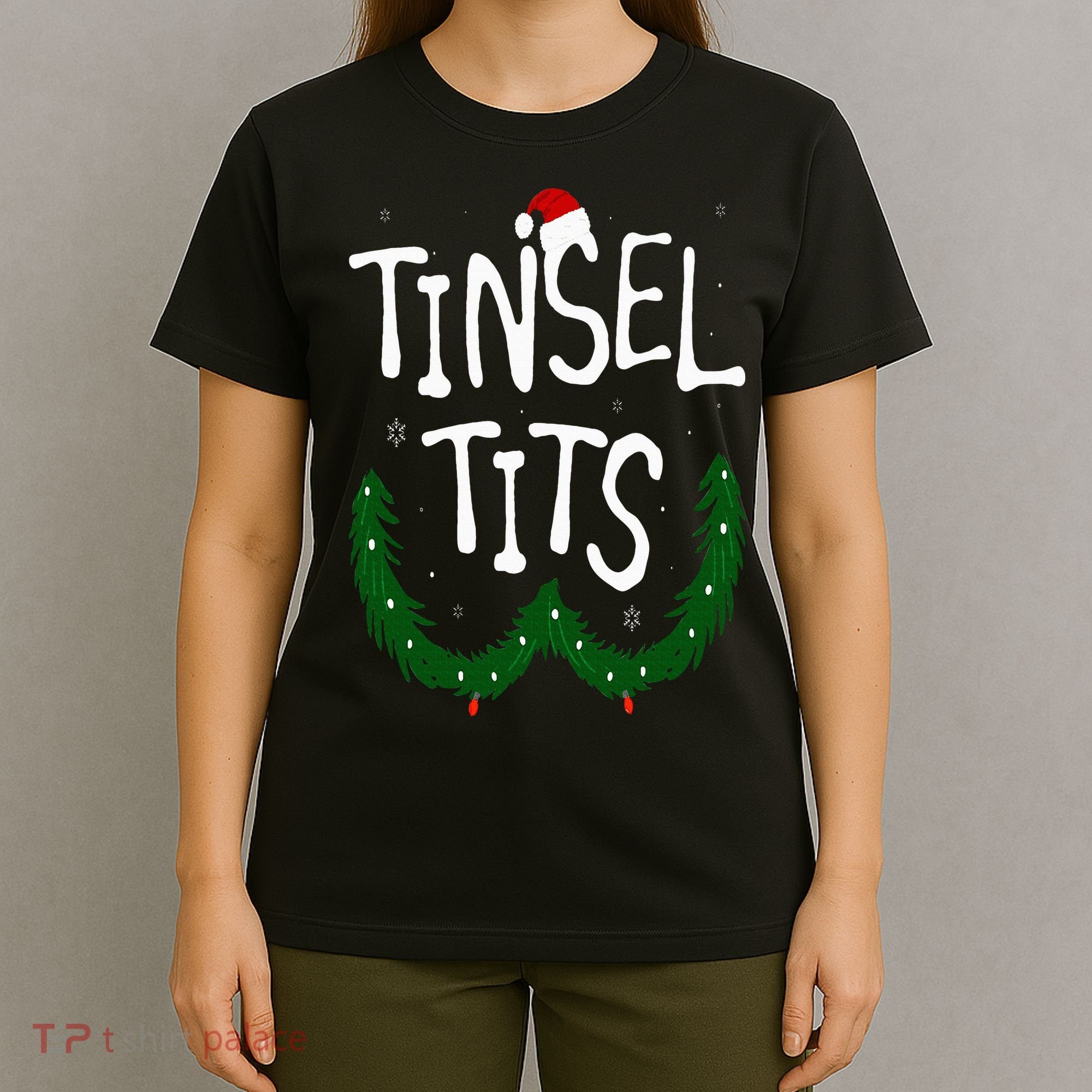 Tinsel Tits And Jingle Balls Funny Matching Christmas Couple T-Shirt