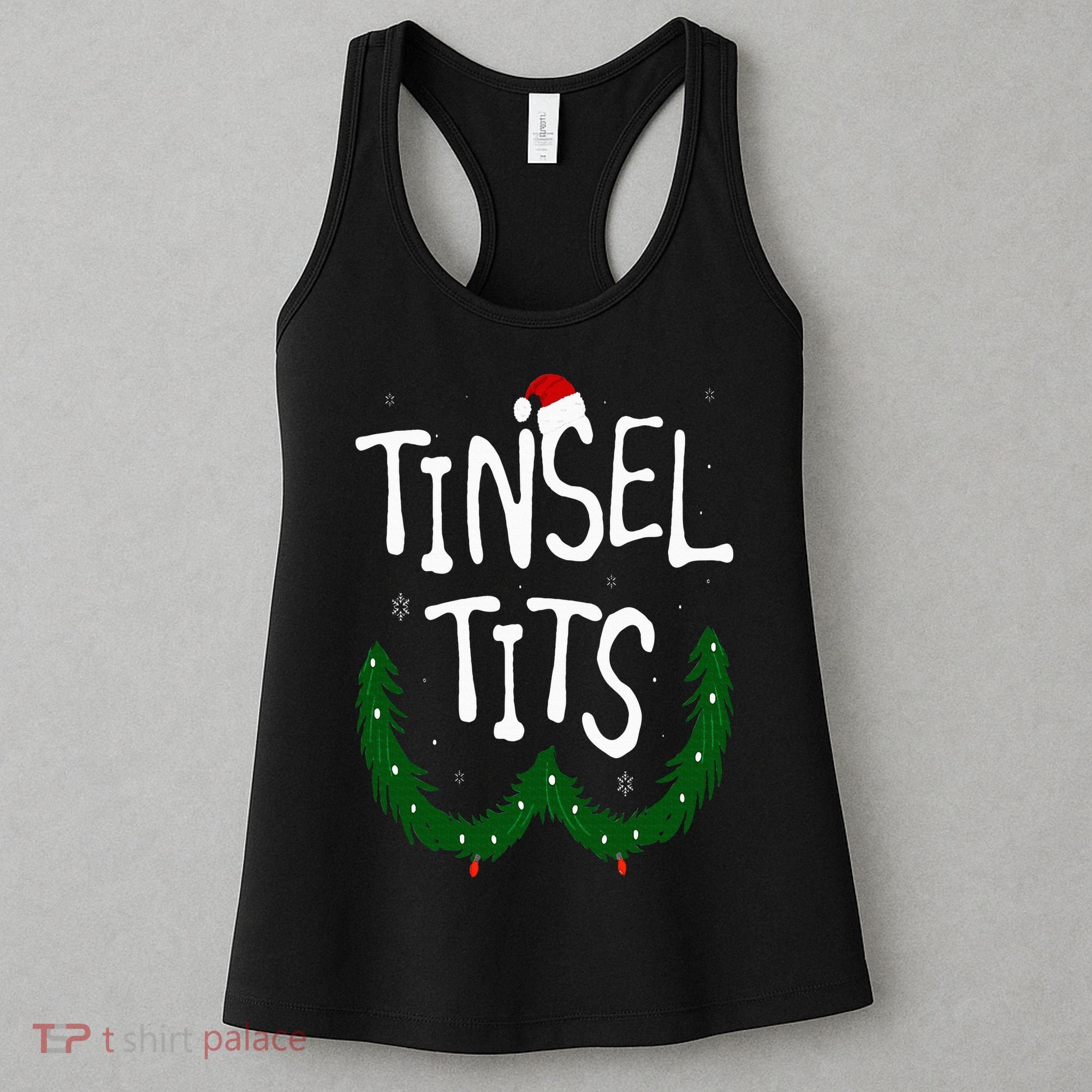 Tinsel Tits And Jingle Balls Funny Matching Christmas Couple Women's Tank Top