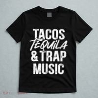 Tacos Tequila And Trap Music Mexican Food Drinking T-Shirt thumb 5