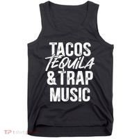 Tacos Tequila And Trap Music Mexican Food Drinking Tank Top thumb 0