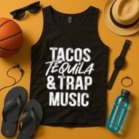 Tacos Tequila And Trap Music Mexican Food Drinking Tank Top thumb 4