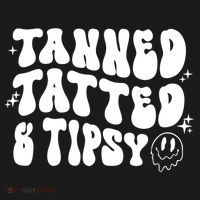 Tanned Tatted And Tipsy Trendy Beach Summer Vacation Great Gift USA-Made Doggie Bandana thumb 2