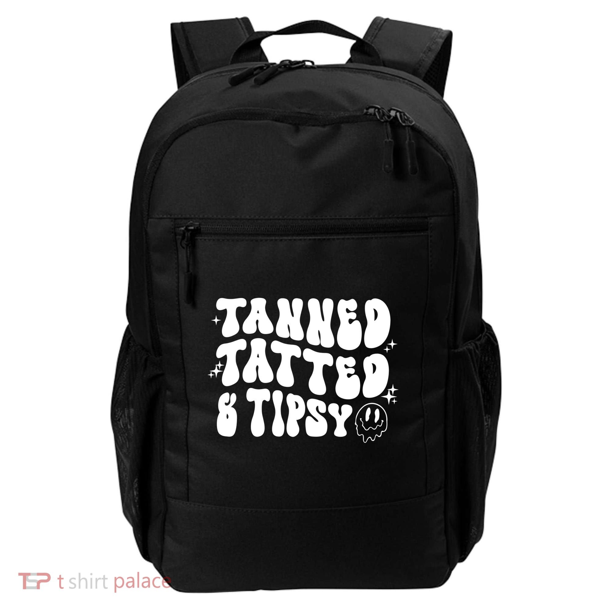 Tanned Tatted And Tipsy Trendy Beach Summer Vacation Great Gift Backpack