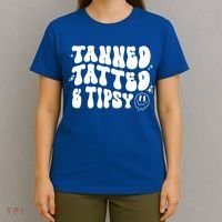 Tanned Tatted And Tipsy Trendy Beach Summer Vacation Great Gift T-Shirt thumb 4