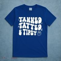 Tanned Tatted And Tipsy Trendy Beach Summer Vacation Great Gift T-Shirt thumb 5