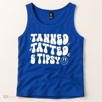Tanned Tatted And Tipsy Trendy Beach Summer Vacation Great Gift Tank Top thumb 2