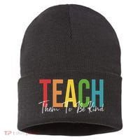 Teach Them All To Be Kind Kindness Matters Teacher Sustainable Knit Beanie thumb 0