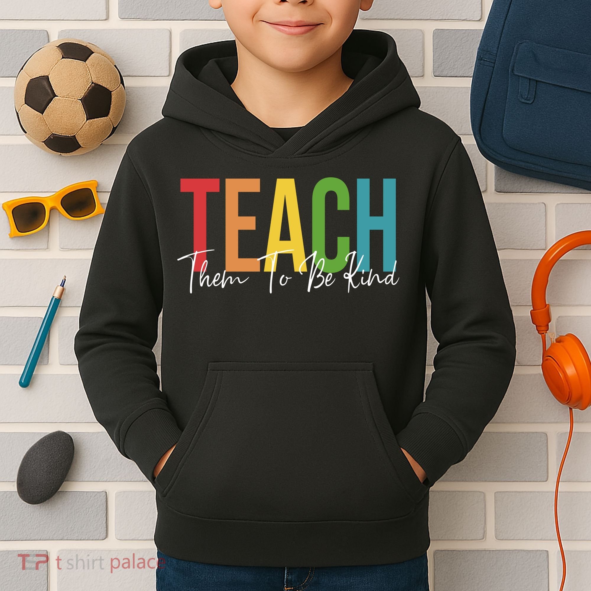 Teach Them All To Be Kind Kindness Matters Teacher Kids Hoodie