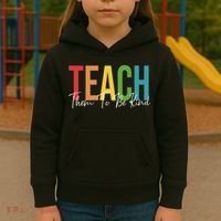 Teach Them All To Be Kind Kindness Matters Teacher Kids Hoodie thumb 3