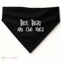 Thick Thighs And Emo Vibes Alternative Emo Music Alt Goth USA-Made Doggie Bandana thumb 0