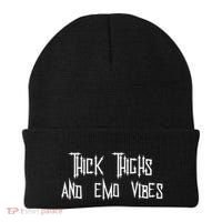 Thick Thighs And Emo Vibes Alternative Emo Music Alt Goth Beanie thumb 0