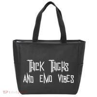 Thick Thighs And Emo Vibes Alternative Emo Music Alt Goth Tote Bag thumb 0