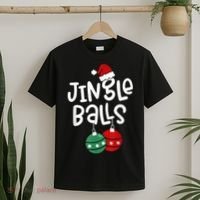 Tinsel Tits And Jingle Balls Funny Matching Christmas Couple T-Shirt thumb 2