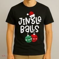 Tinsel Tits And Jingle Balls Funny Matching Christmas Couple T-Shirt thumb 3