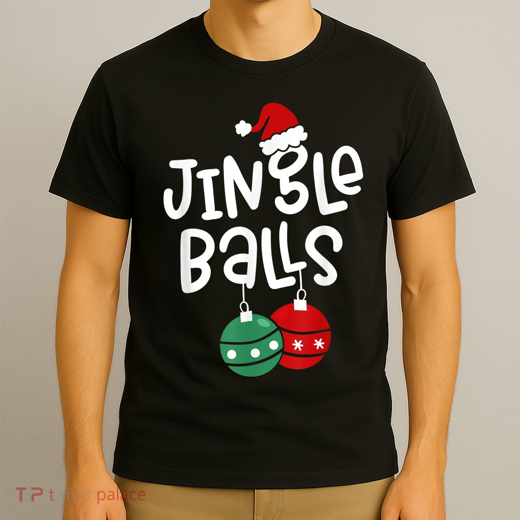 Tinsel Tits And Jingle Balls Funny Matching Christmas Couple T-Shirt