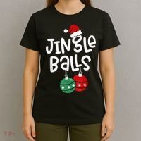 Tinsel Tits And Jingle Balls Funny Matching Christmas Couple T-Shirt thumb 4