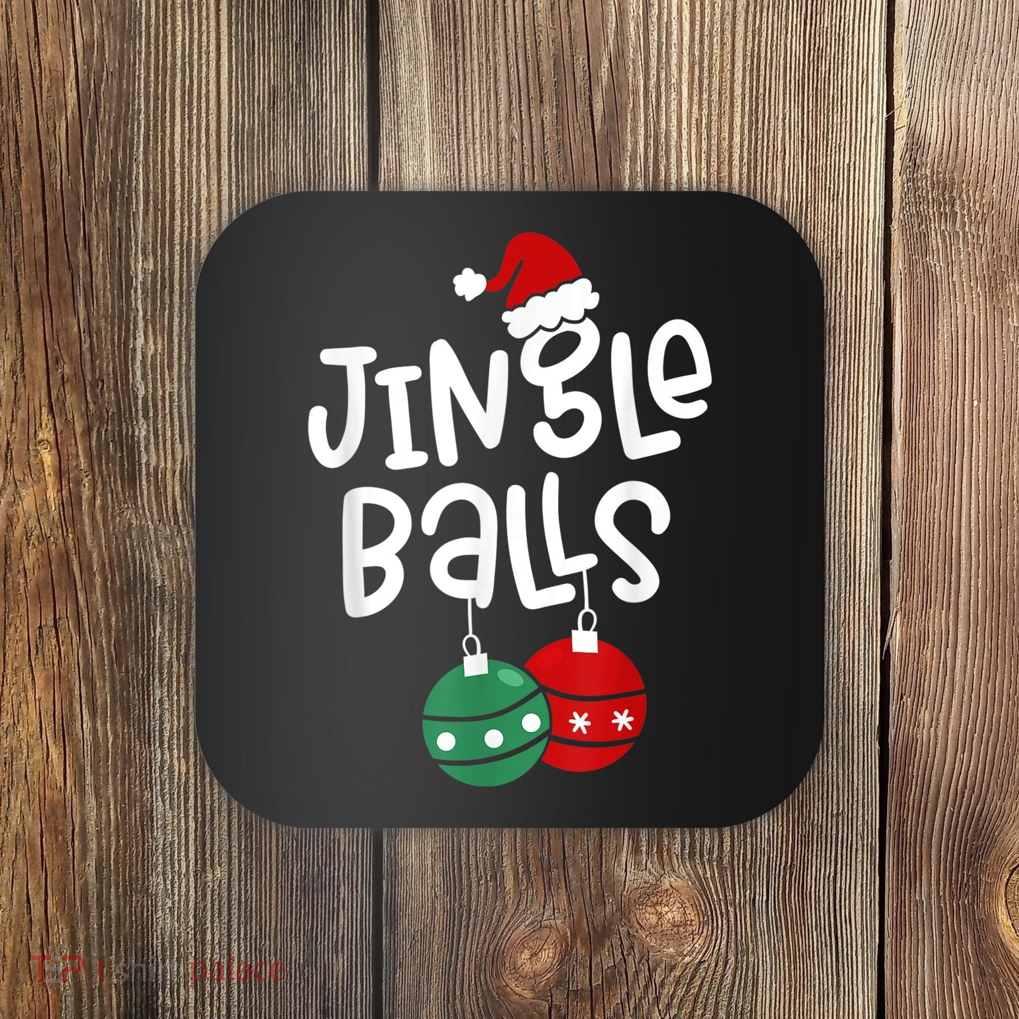 Tinsel Tits And Jingle Balls Funny Matching Christmas Couple Coaster