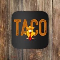 Taco Trump Always Chickens Out Funny Trendy Coaster thumb 0