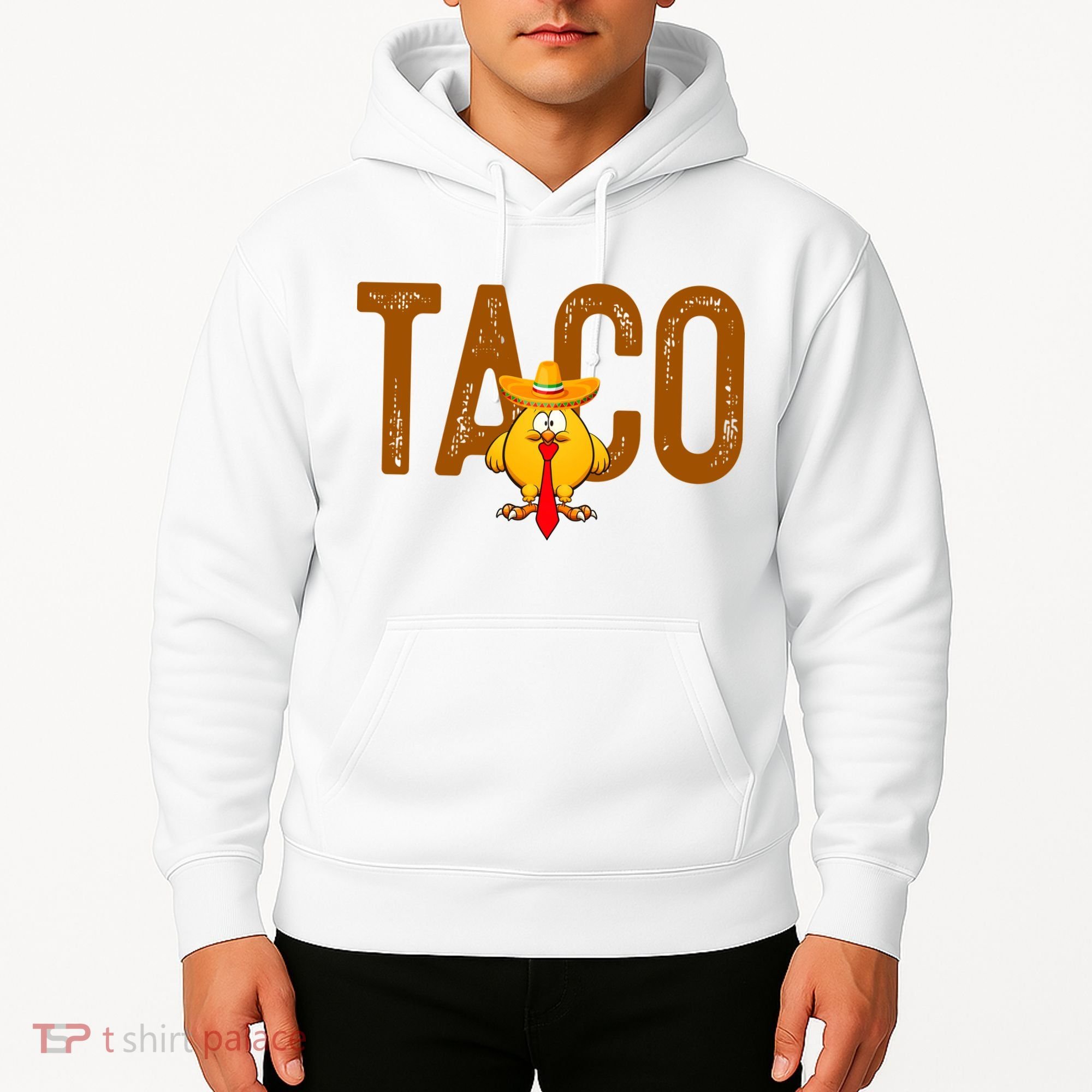 Taco Trump Always Chickens Out Funny Trendy Hoodie