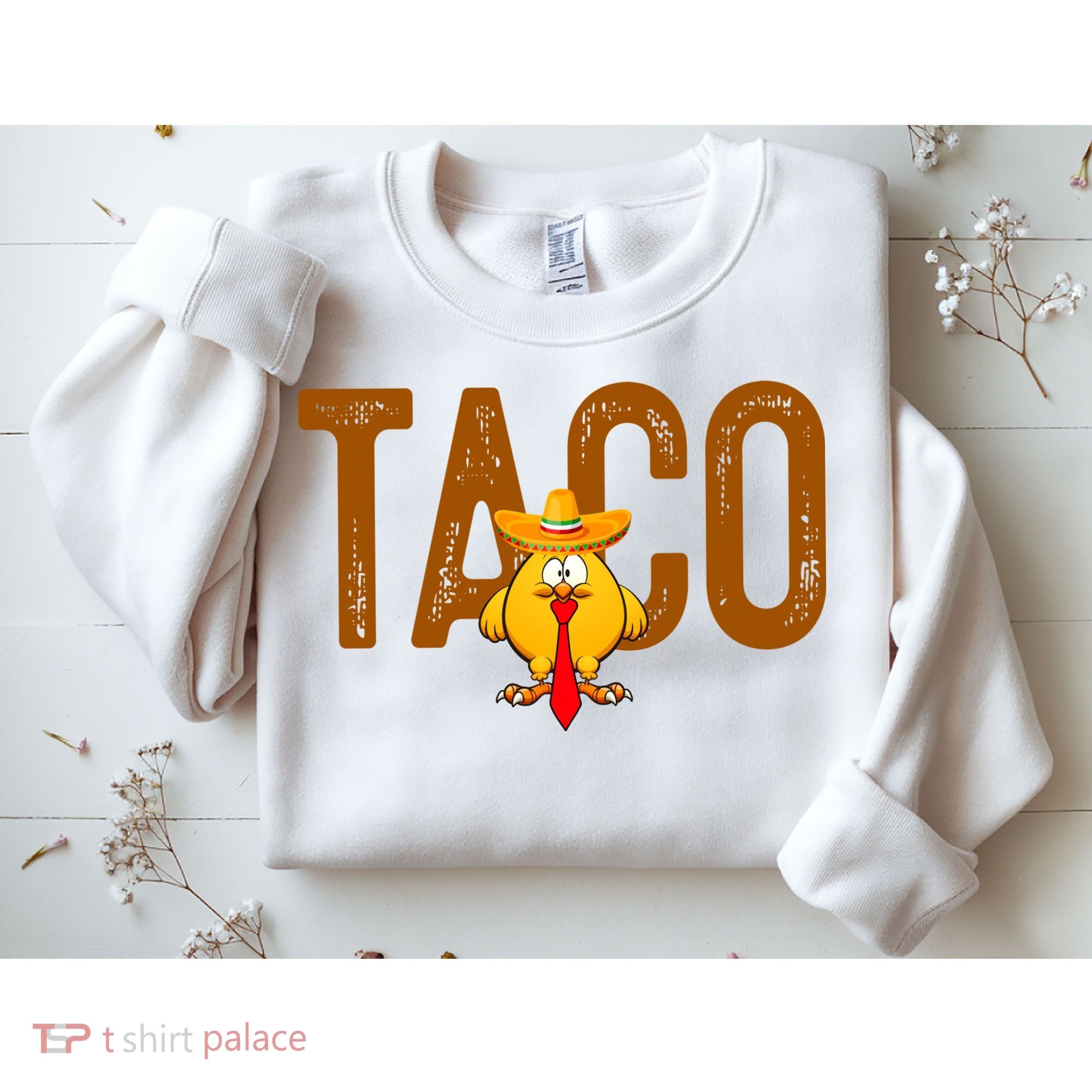 Taco Trump Always Chickens Out Funny Trendy Sweatshirt