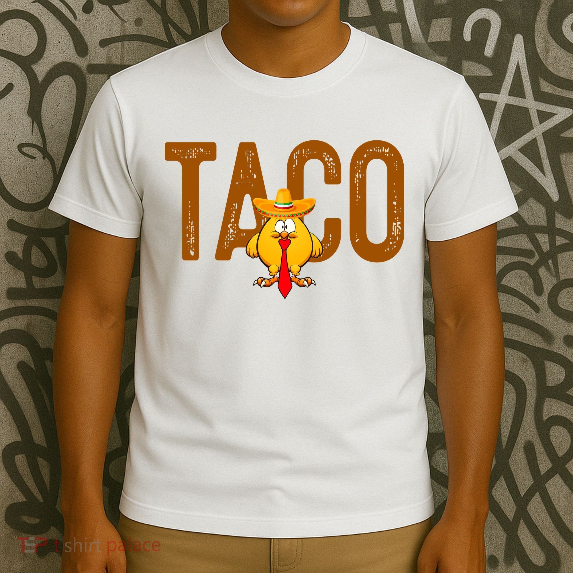 Taco Trump Always Chickens Out Funny Trendy T-Shirt
