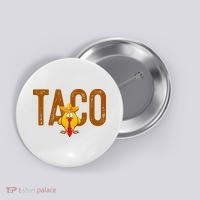 Taco Trump Always Chickens Out Funny Trendy Button thumb 0