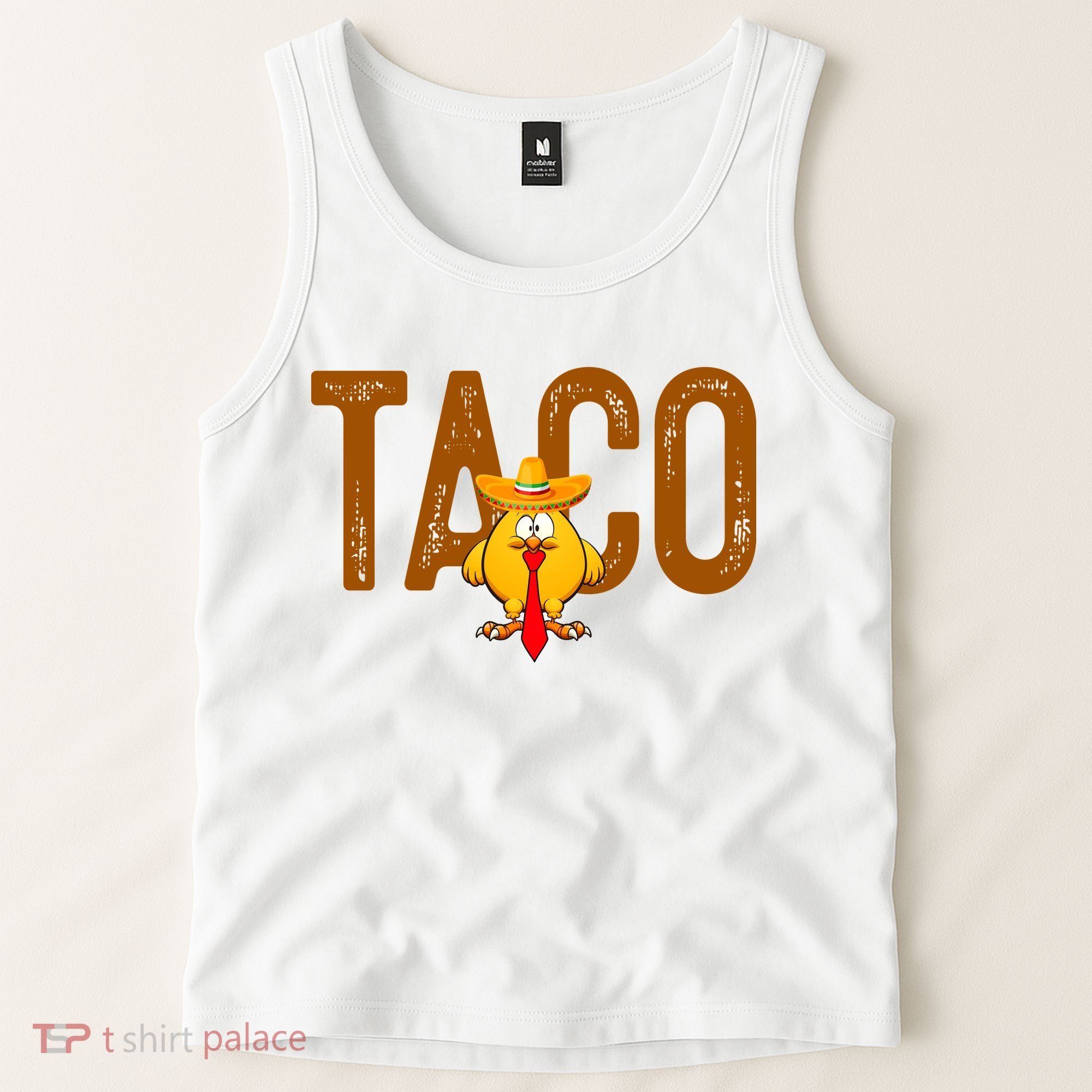 Taco Trump Always Chickens Out Funny Trendy Tank Top