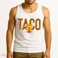 Taco Trump Always Chickens Out Funny Trendy Tank Top thumb 3