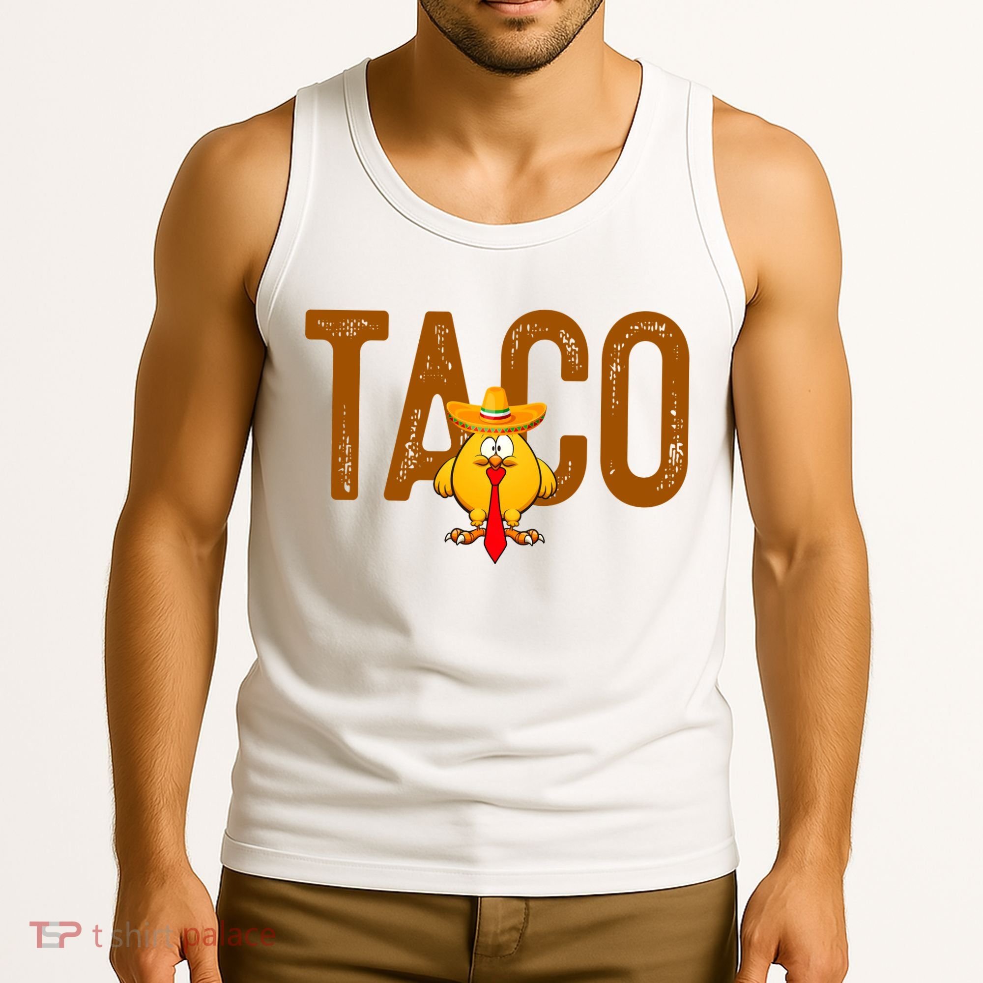 Taco Trump Always Chickens Out Funny Trendy Tank Top
