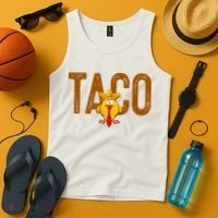 Taco Trump Always Chickens Out Funny Trendy Tank Top thumb 4