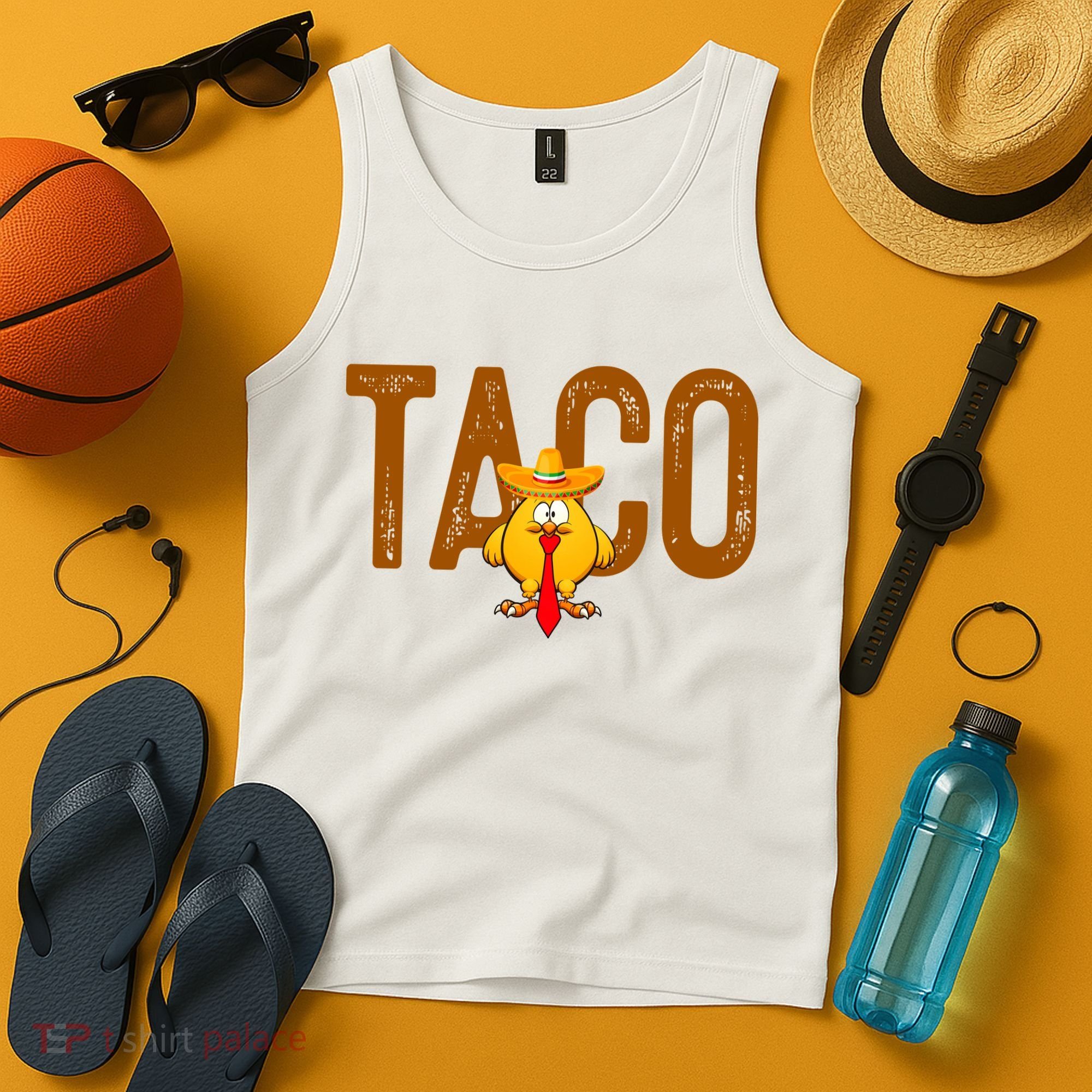 Taco Trump Always Chickens Out Funny Trendy Tank Top