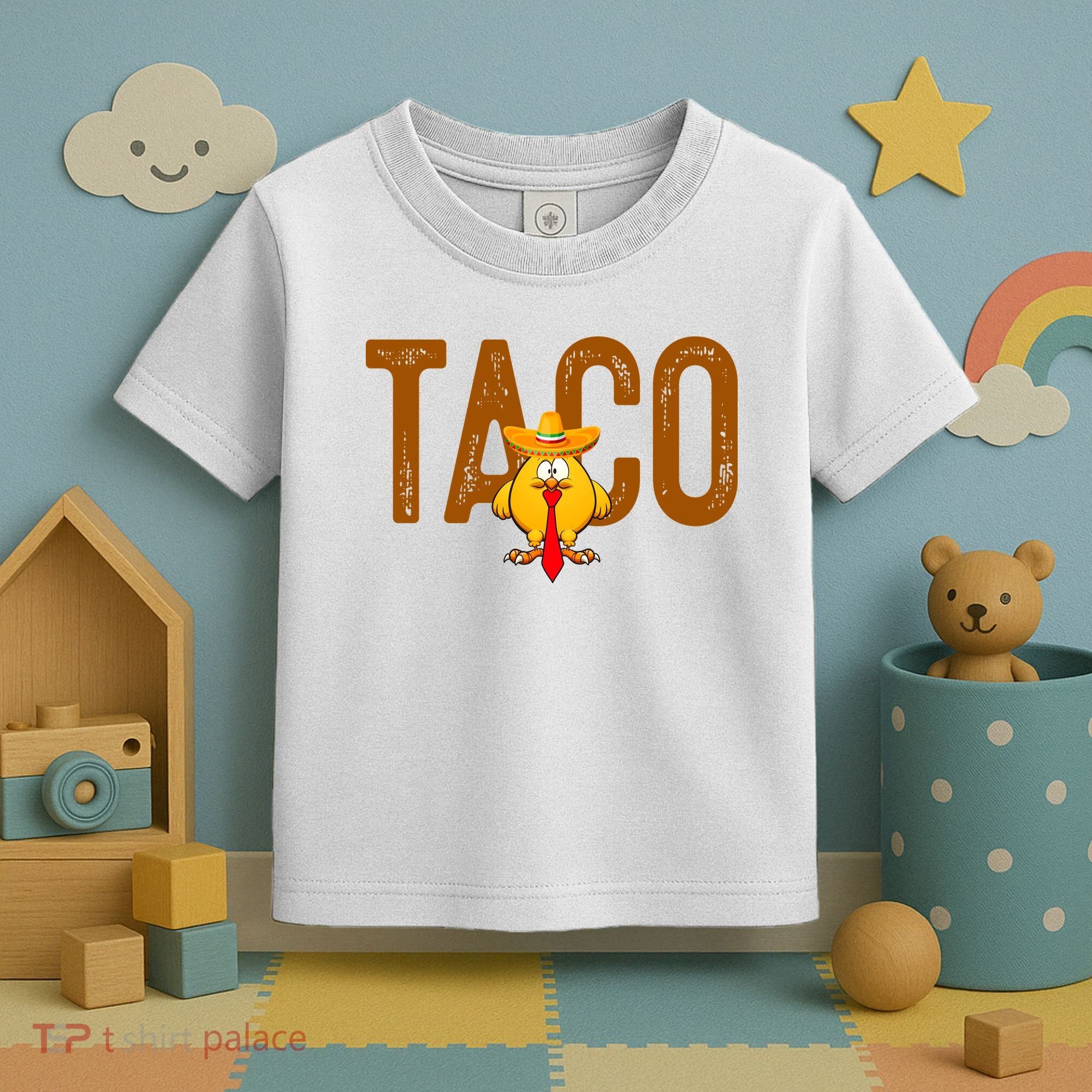 Taco Trump Always Chickens Out Funny Trendy Toddler T-Shirt