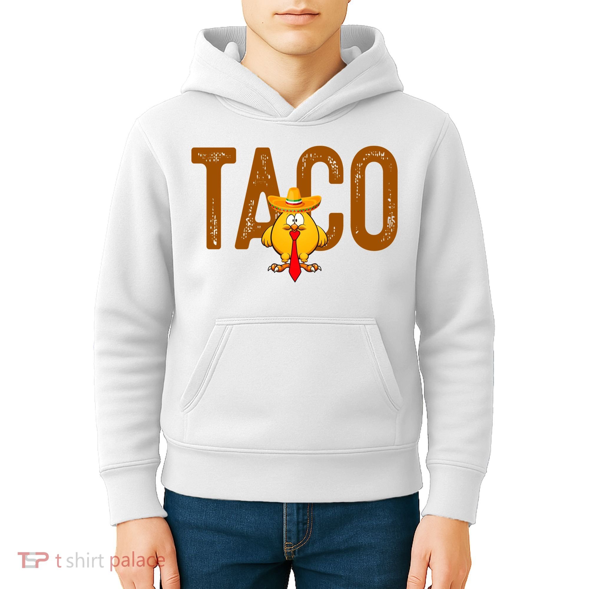 Taco Trump Always Chickens Out Funny Trendy Kids Hoodie