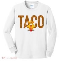 Taco Trump Always Chickens Out Funny Trendy Kids Long Sleeve Shirt thumb 0